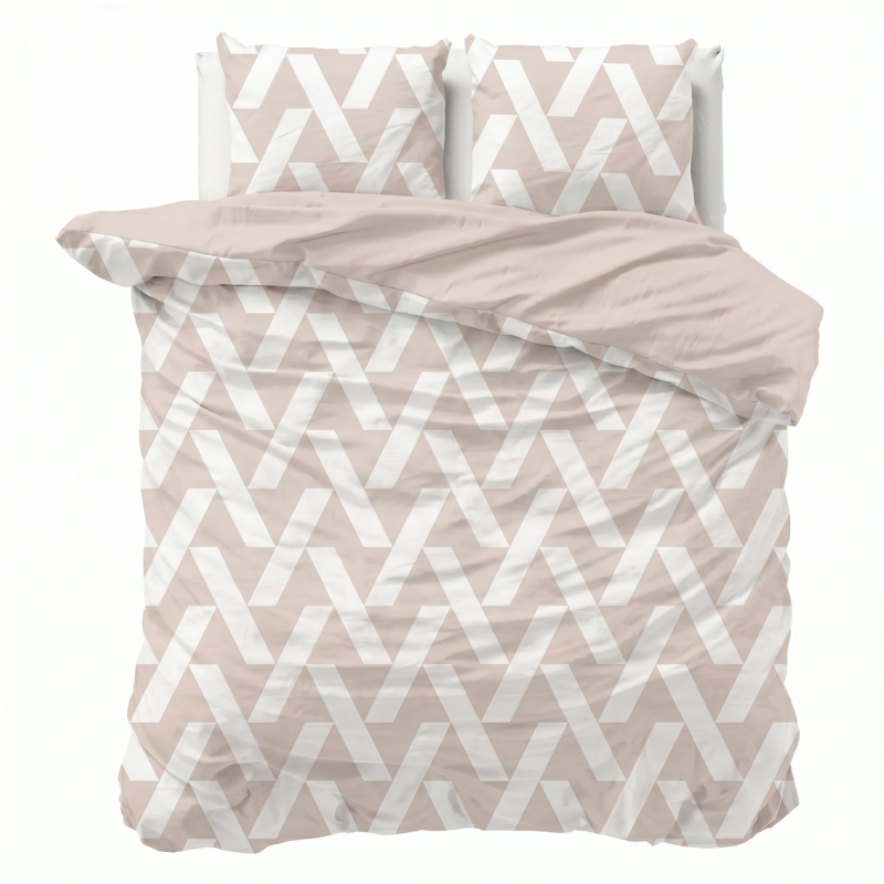 Dekbedovertrek Stacking Triangles - Eenpersoons (140x200 Cm) - Meerkleurig Microvezel - - Fresh And Co - Dekbed-Discounter.nl