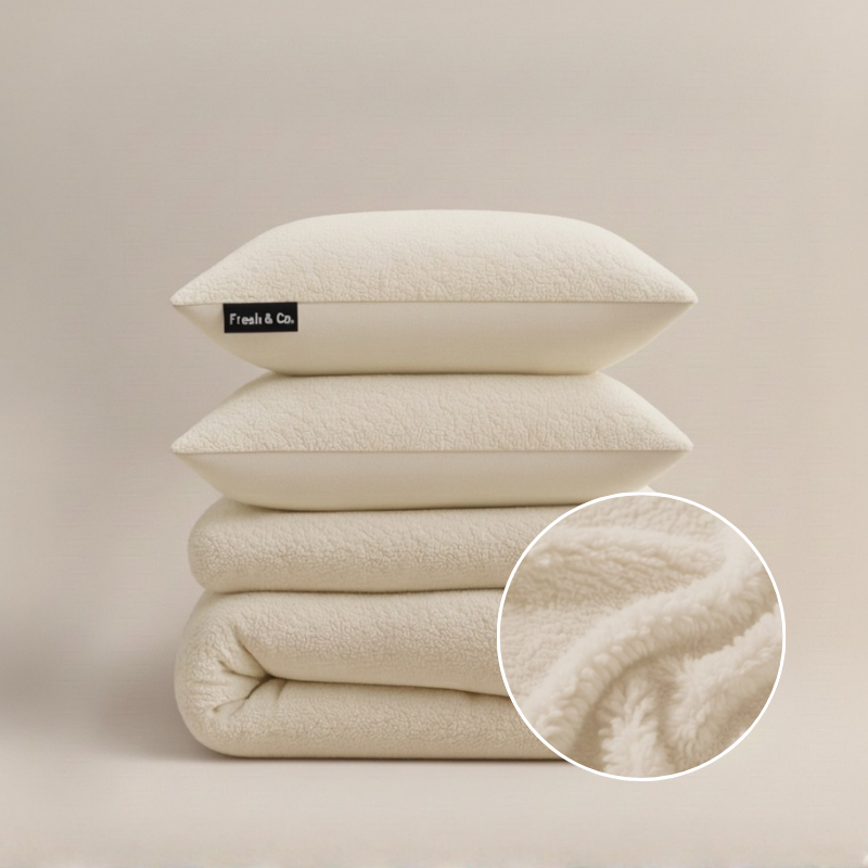Dekbedovertrek Summer Teddy - Off White - Lits-Jumeaux (240x220 Cm) - Off-white Microvezel Teddy - Effen - Fresh And Co - Dekbed-Discounter.nl