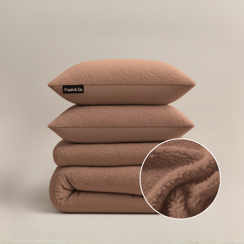 Dekbedovertrek Summer Teddy - Zacht Roze - Eenpersoons (140x200 Cm) - Roze Microvezel Teddy - Effen - Fresh And Co - Dekbed-Discounter.nl