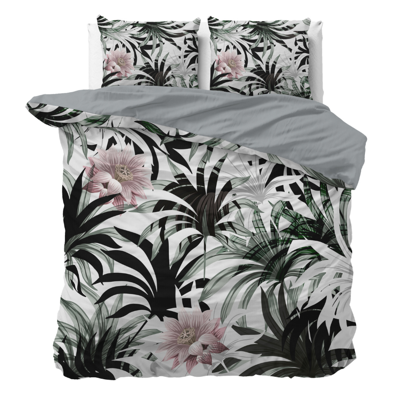 Dekbedovertrek Suzette - Tweepersoons (200x200 Cm) - Grijs Microvezel - - Sleeptime Essentials - Dekbed-Discounter.nl