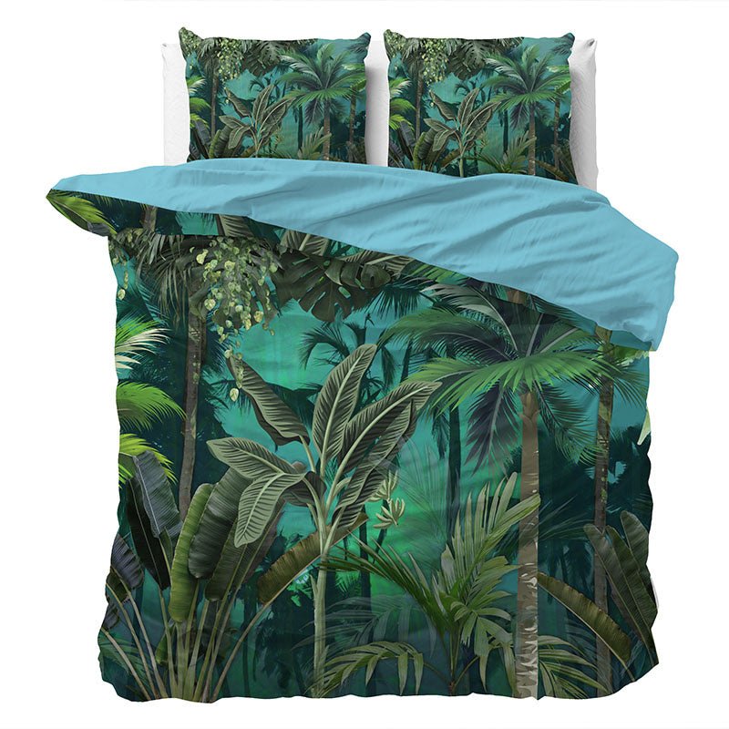 Dekbedovertrek Taisa - Eenpersoons (140x200 Cm) - Groen Microvezel - Natuur - Manilla - Dekbed-Discounter.nl