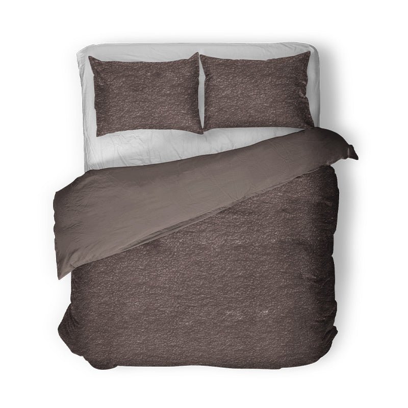 Dekbedovertrek Teddy - Bruin - Tweepersoons (200x200 Cm) - Bruin Microvezel Teddy - Effen - Fresh And Co - Dekbed-Discounter.nl
