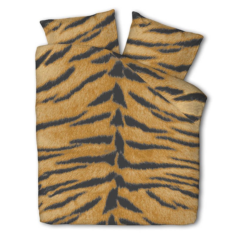 Dekbedovertrek Tiger Skin - Eenpersoons (140x200 Cm) - Meerkleurig Polyester-katoen - Dieren - Fresh And Co - Dekbed-Discounter.nl