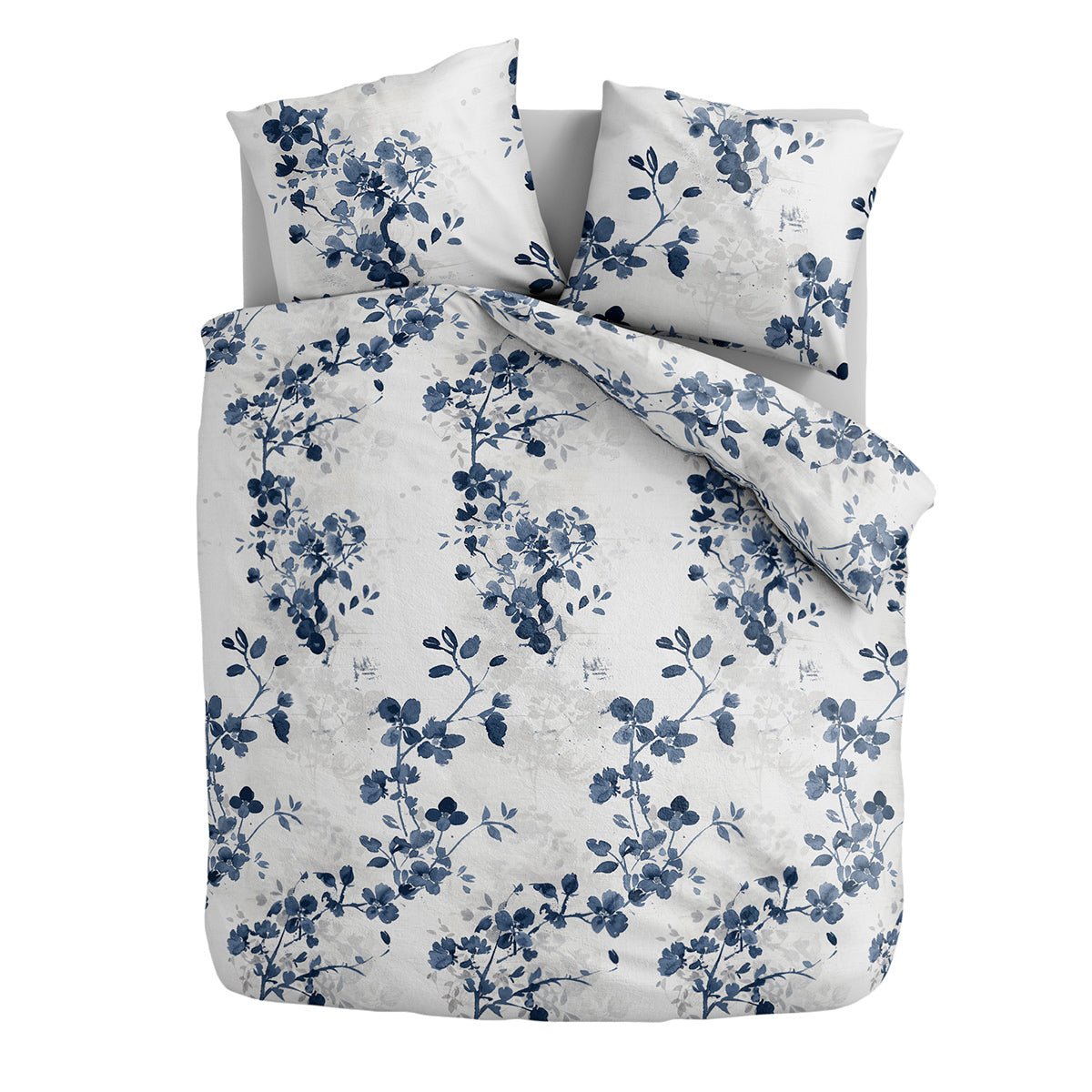 Dekbedovertrek Tranquility Blue - Lits-Jumeaux (240x220 Cm) - Meerkleurig Microvezel - - Fresh And Co - Dekbed-Discounter.nl