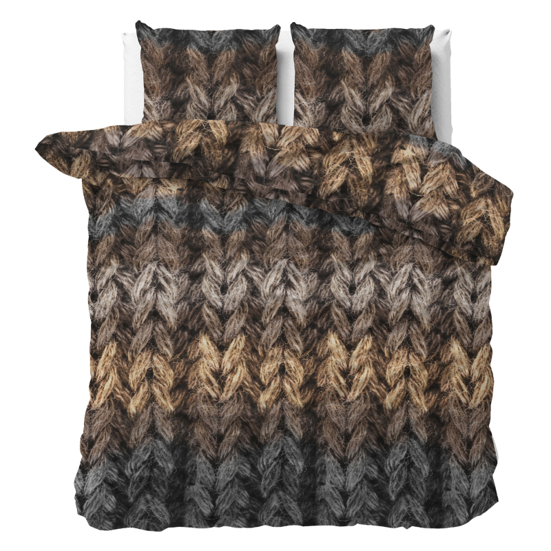 Dekbedovertrek - Trendy Knits - Lits-Jumeaux (240x220 Cm) - Wit Microvezel - - Sleeptime Classy - Dekbed-Discounter.nl