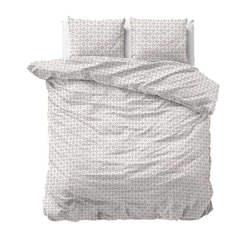 Dekbedovertrek Vardo - Tweepersoons (200x200 Cm) - Taupe Microvezel - Natuur - Sleeptime - Dekbed-Discounter.nl