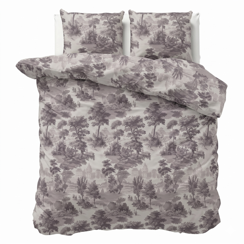 Dekbedovertrek Vintage Grey - Eenpersoons (140x200 Cm) - Grijs Microvezel - Natuur - Zydante - Dekbed-Discounter.nl