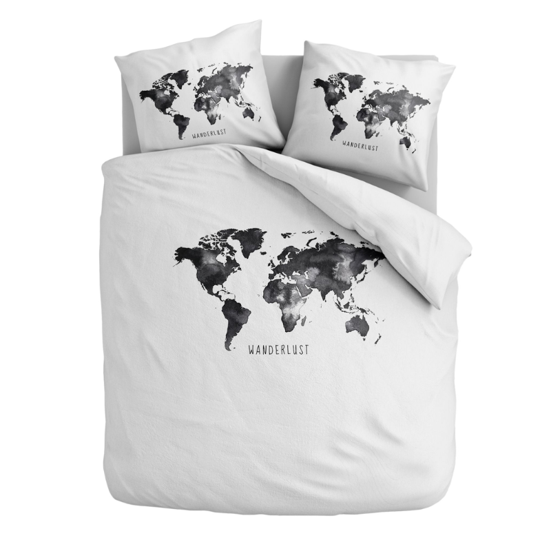 Dekbedovertrek Wanderlust - Tweepersoons (200x200 Cm) - Meerkleurig Microvezel - - Fresh And Co - Dekbed-Discounter.nl