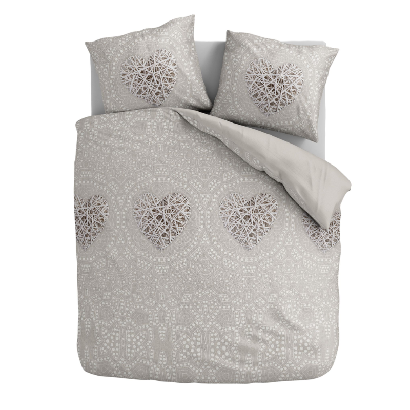 Dekbedovertrek Wicker Love - Eenpersoons (140x200 Cm) - Meerkleurig Microvezel - - Fresh And Co - Dekbed-Discounter.nl