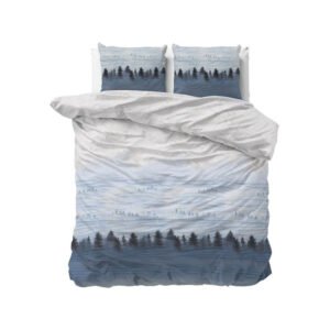 Dekbedovertrek Winter Forest Dekbedovertrek - Lits-Jumeaux (240x220 Cm) - Wit & Blauw & Meerkleurig Polyester-katoen - Romantisch & Natuur - - Dekbed-Discounter.nl