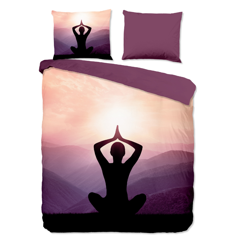 Dekbedovertrek Yoga - Tweepersoons (200x200 Cm) - Meerkleurig Microvezel - Landschap - Pure - Dekbed-Discounter.nl
