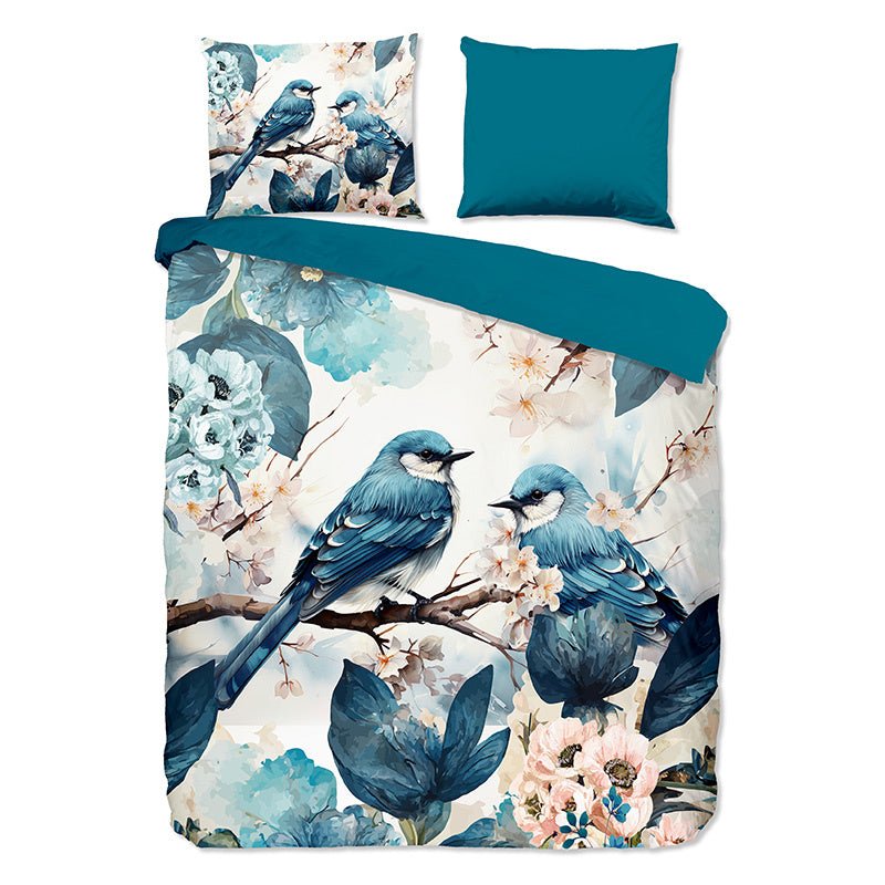 Dekbedovertrek Zari - Lits-Jumeaux (240x220 Cm) - Blauw & Meerkleurig Microvezel - Dieren & Natuur - Pure - Dekbed-Discounter.nl