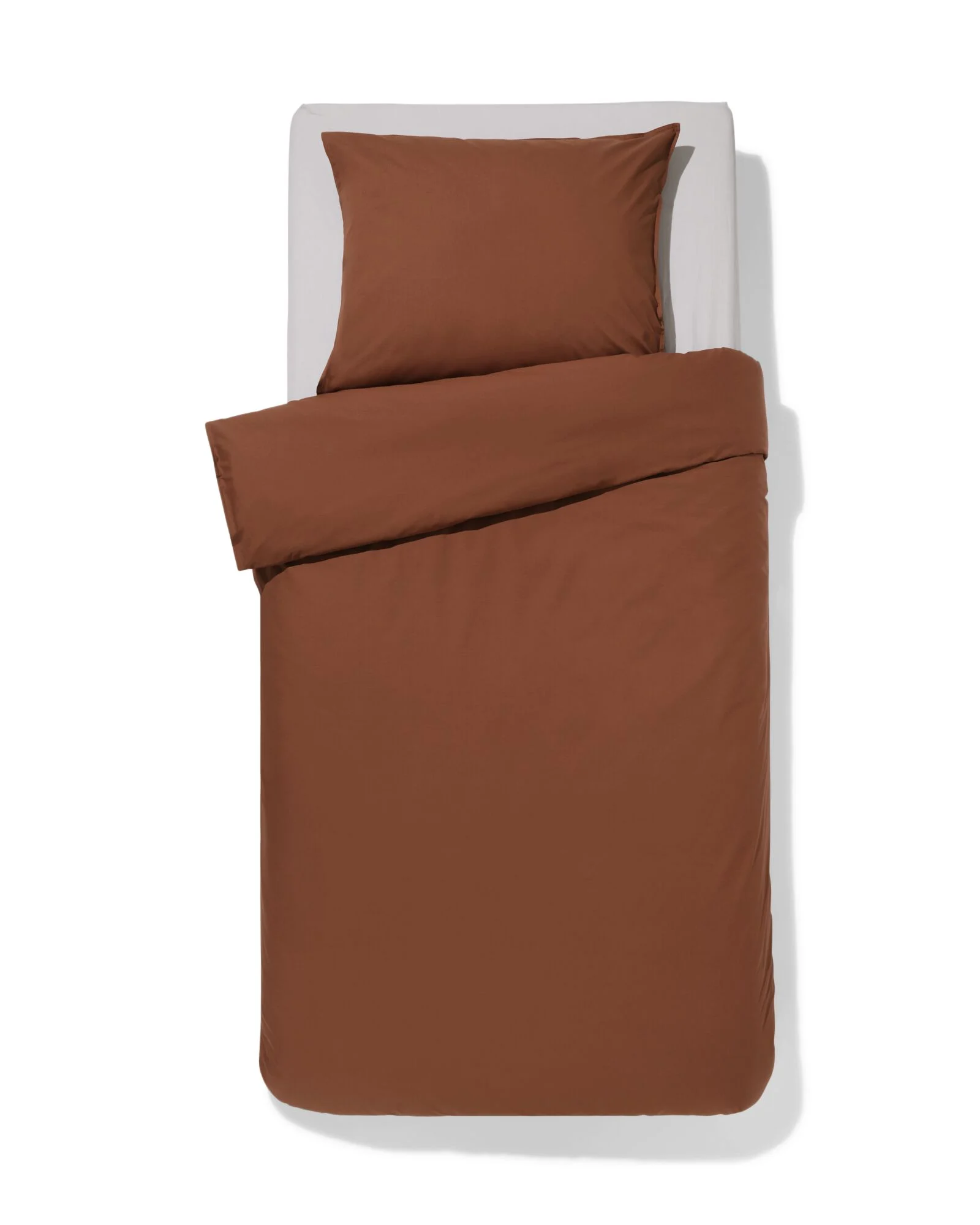 HEMA Dekbedovertrek 140x200/220cm Hotel Katoen Percal Bruin (bruin)