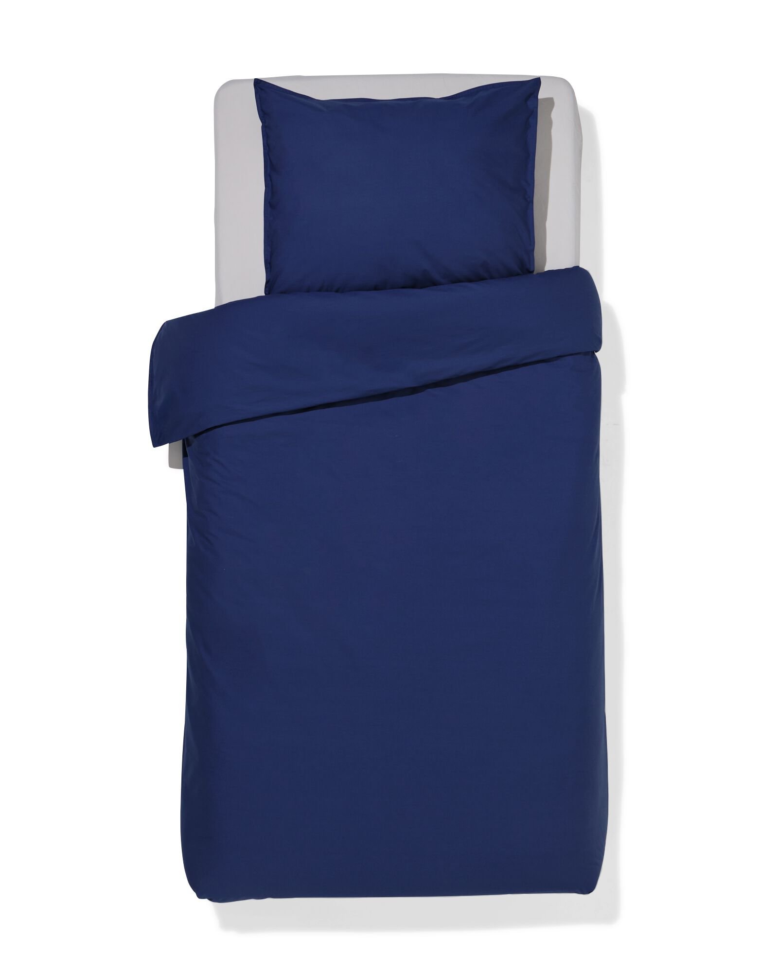 HEMA Dekbedovertrek 140x200/220cm Hotel Katoen Percal Donkerblauw (donkerblauw)