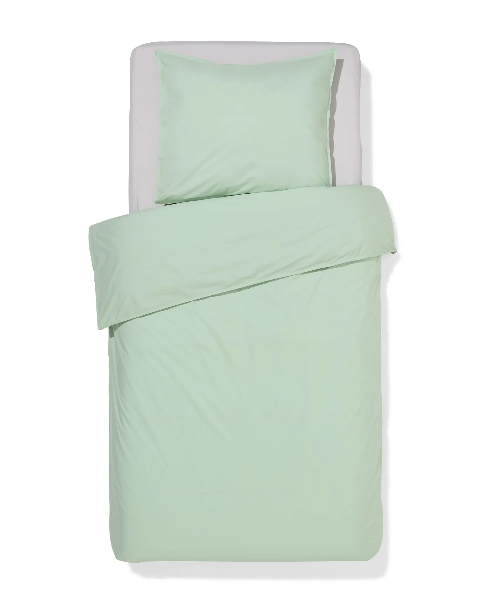HEMA Dekbedovertrek 140x200/220cm Hotel Katoen Percal Lichtgroen (groen)