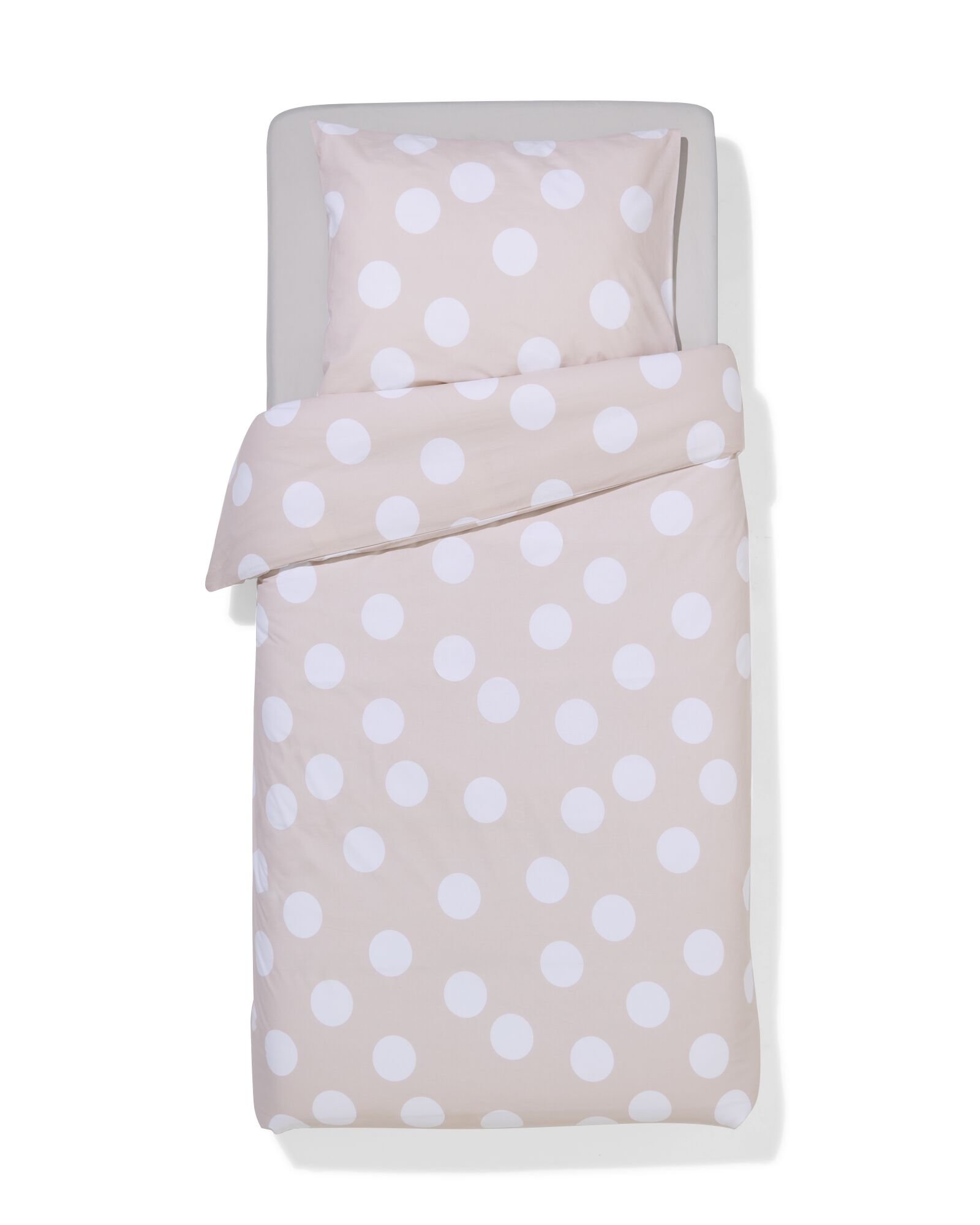 HEMA Dekbedovertrek 140x200/220cm Zacht Katoen Stippen Beige (beige)