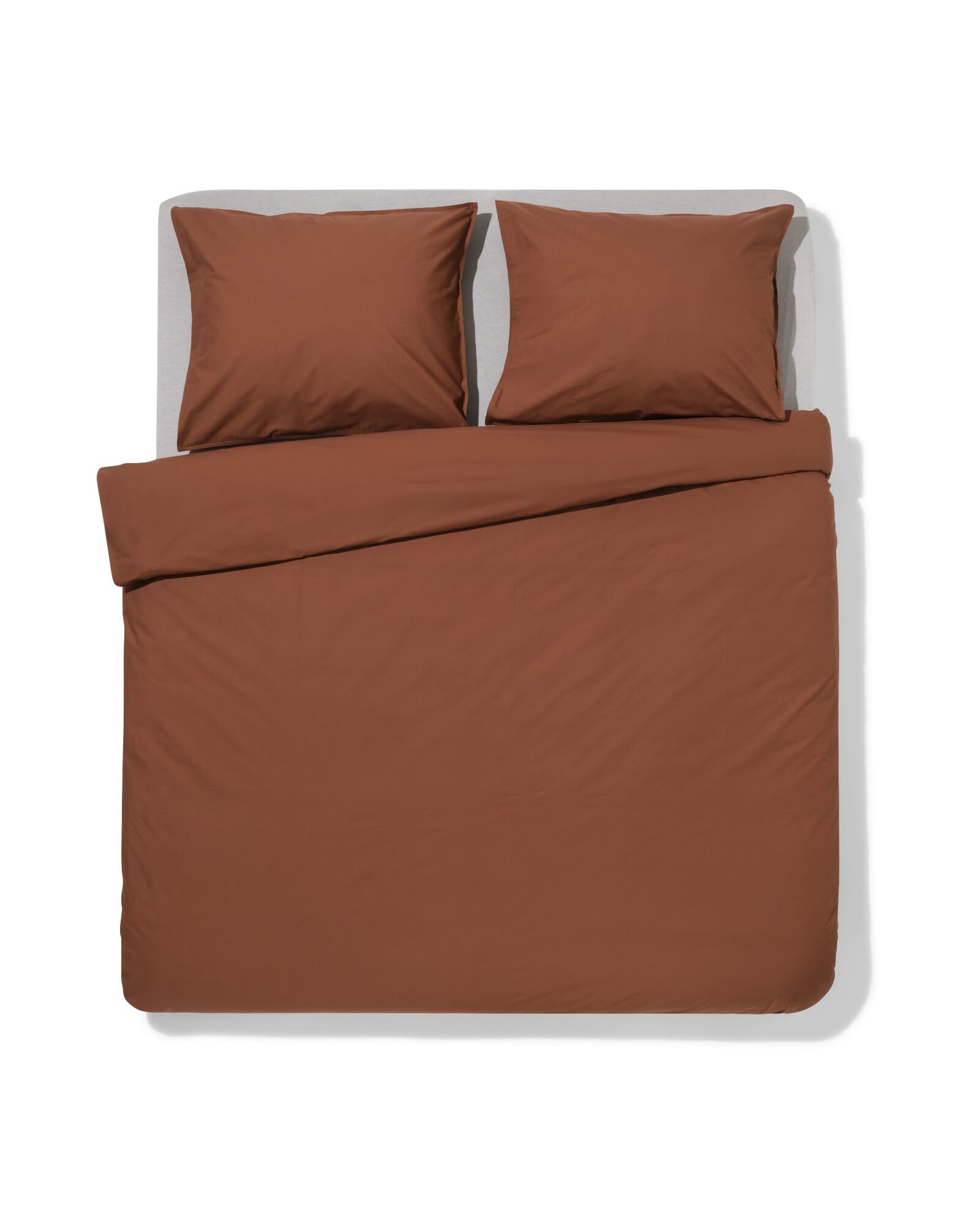 HEMA Dekbedovertrek 200x200/220cm Hotel Katoen Percal Bruin (bruin)