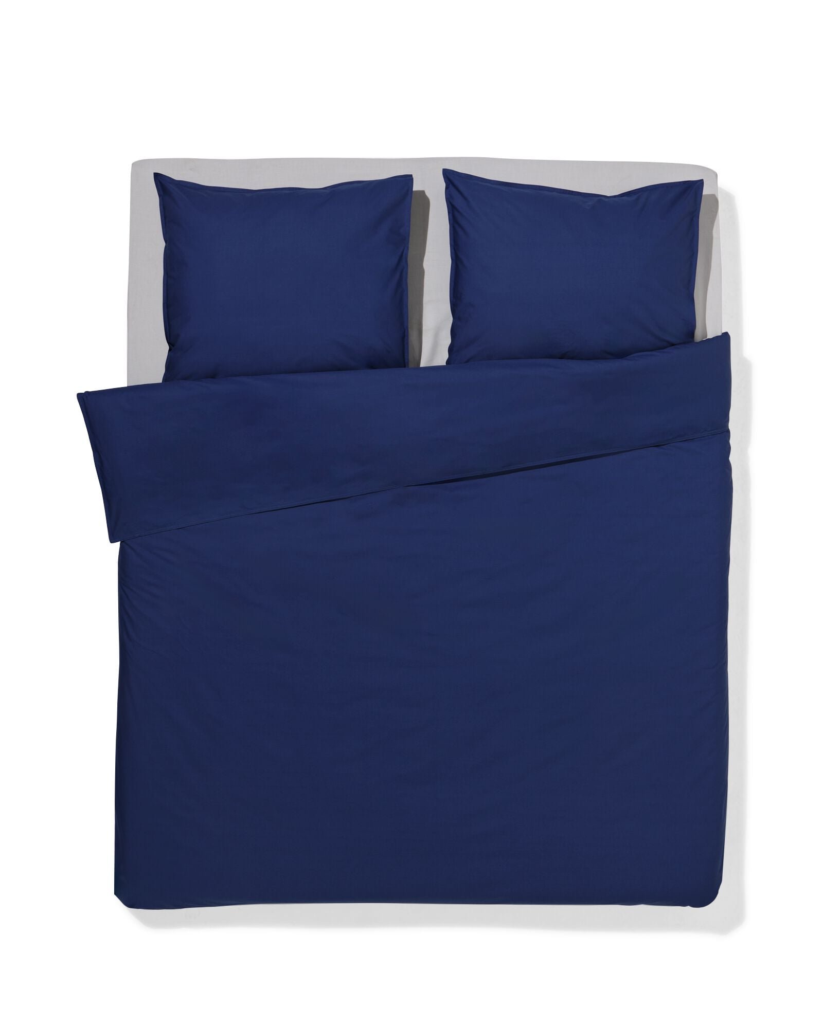HEMA Dekbedovertrek 200x200/220cm Hotel Katoen Percal Donkerblauw (donkerblauw)
