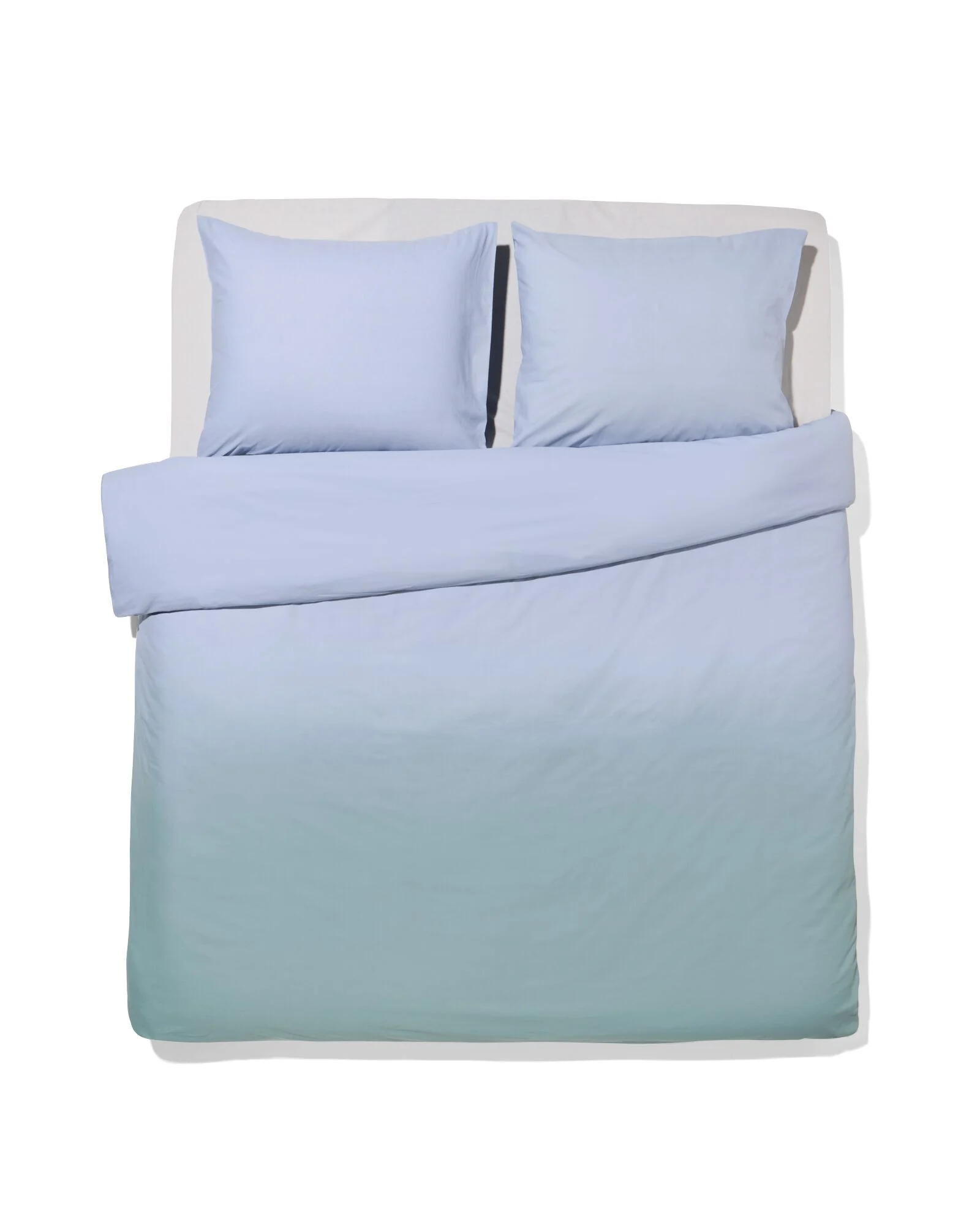HEMA Dekbedovertrek 200x200/220cm Zacht Katoen Kleurverloop Groen-blauw (groen)