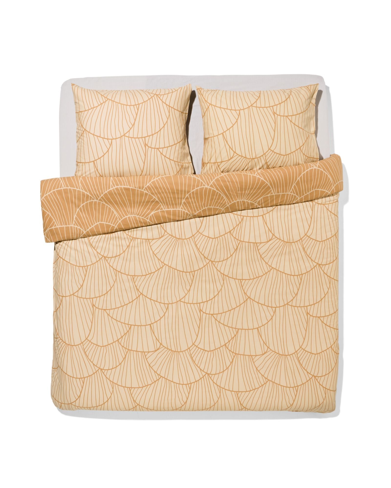 HEMA Dekbedovertrek 240x200/220cm Zacht Katoen Schelpen Zand (beige)