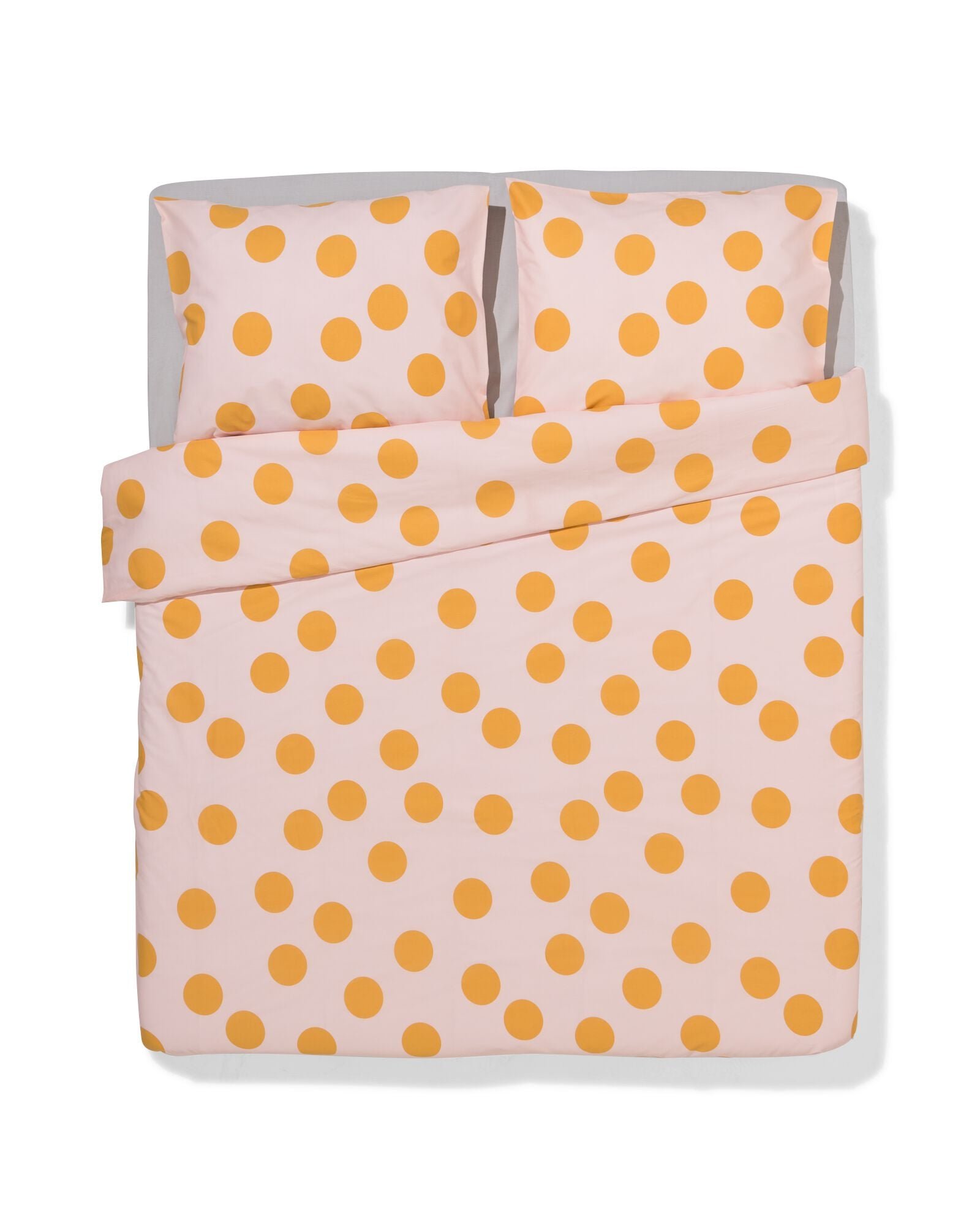 HEMA Dekbedovertrek 240x200/220cm Zacht Katoen Stippen Roze (lichtroze)