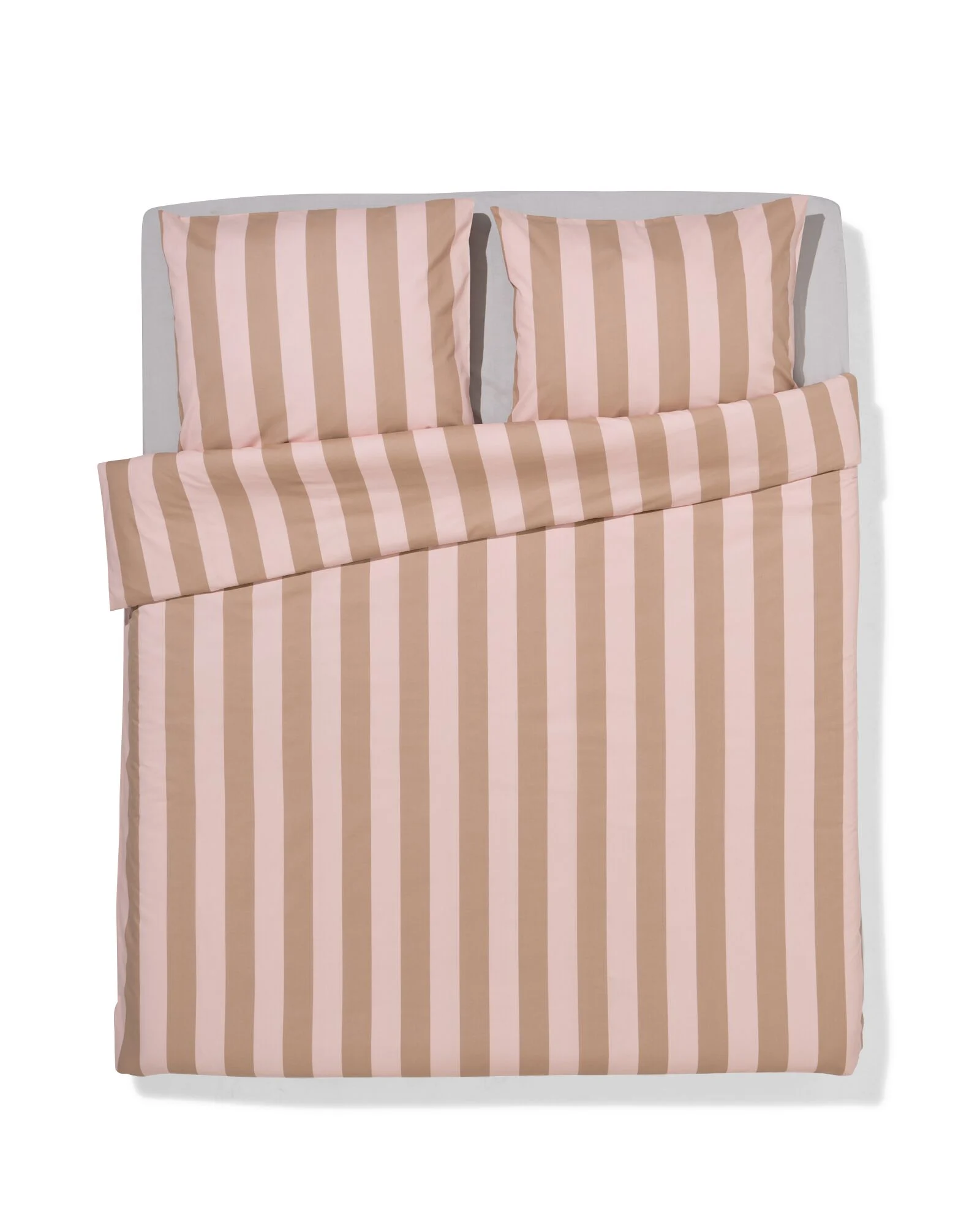 HEMA Dekbedovertrek 240x200/220cm Zacht Katoen Strepen Roze (lichtroze)