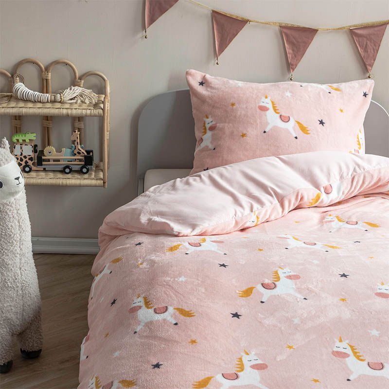Kinderdekbedovertrek Fleece - 140x200 Cm Meerkleurig - Dieren - Fresh And Co Kids - Dekbed-Discounter.nl