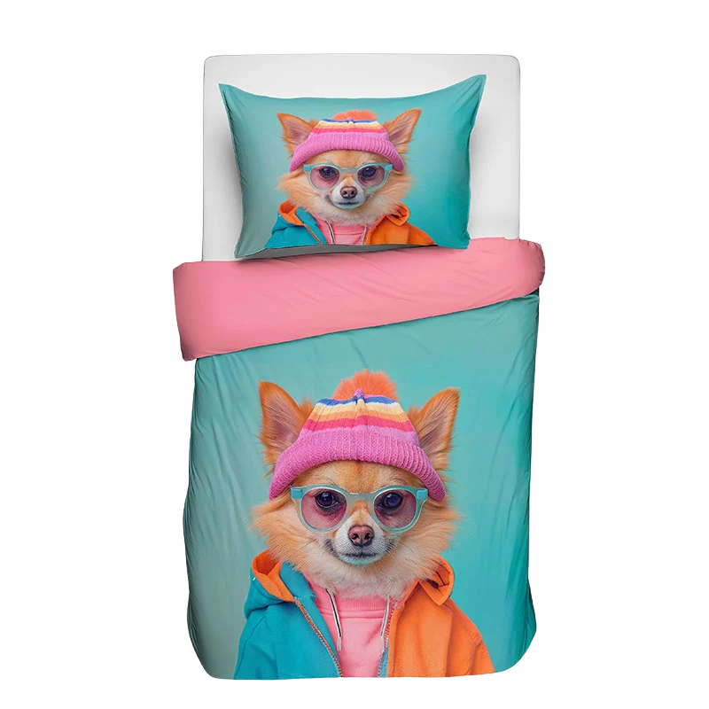 Kinderdekbedovertrek Katoen - 140x200 Cm Meerkleurig - Dieren - Fresh And Co Kids - Dekbed-Discounter.nl