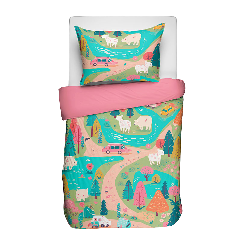 Kinderdekbedovertrek Katoen - 140x200 Cm Meerkleurig - - Fresh And Co Kids - Dekbed-Discounter.nl