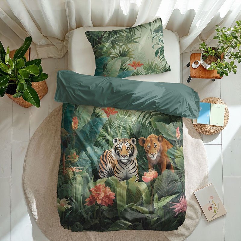 Kinderdekbedovertrek Katoen - 140x200 Cm Meerkleurig - Natuur - Fresh And Co Kids - Dekbed-Discounter.nl