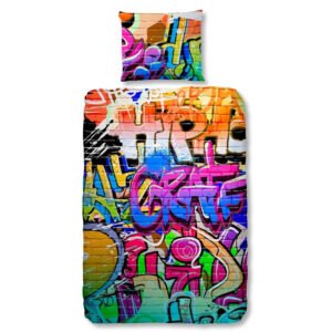 Kinderdekbedovertrek Katoen - 140x200 Cm Meerkleurig - Tekst - Good Morning - Dekbed-Discounter.nl