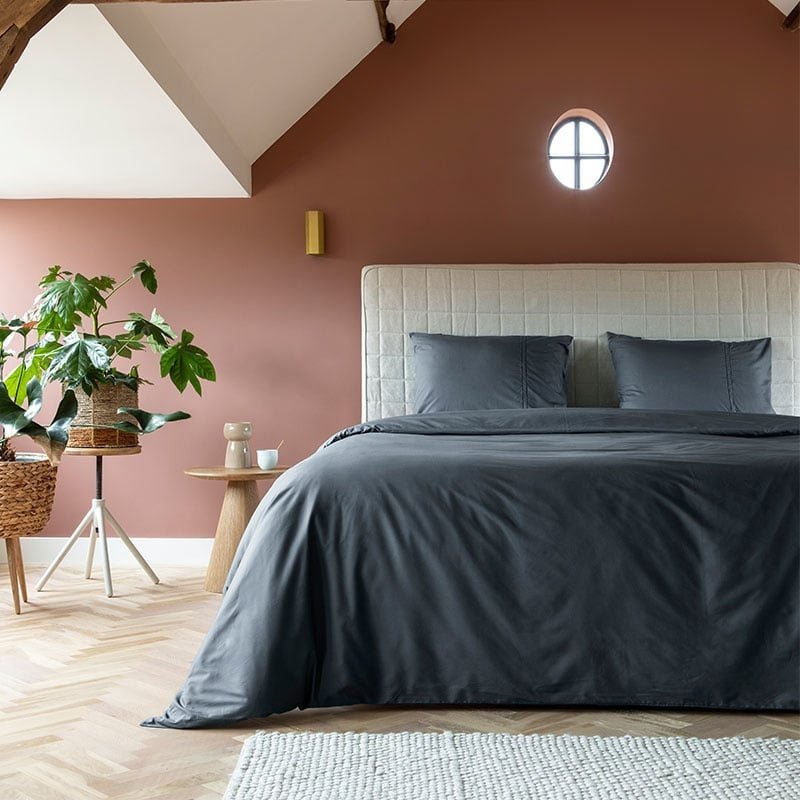 Sale: -30% | Dekbedovertrek Egyptisch Katoen - Uni - Donker Grijs - Eenpersoons (140x240 Cm) - Grijs Egyptisch Katoen Katoen - Hotel Luxe - Presence - Dekbed-Discounter.nl