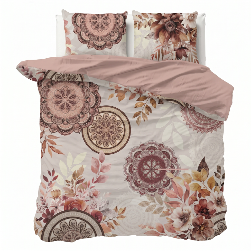 Sale: -32% | Dekbedovertrek Percale Katoen - Autumn Blend - Eenpersoons (140x200 Cm) - Meerkleurig Percale Katoen - Effen - Presence - Dekbed-Discounter.nl