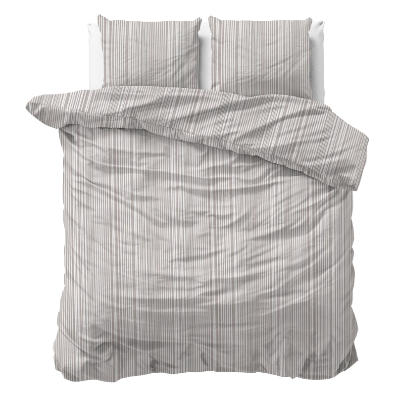 Sale: -33% | Dekbedovertrek Katoen - Pinstripe - Lits-Jumeaux (240x220 Cm) - Meerkleurig Katoen - - Sleeptime Pure - Dekbed-Discounter.nl