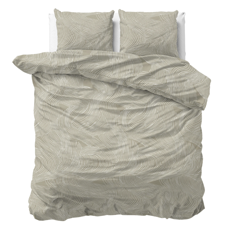 Sale: -33% | Dekbedovertrek Katoen - Ripple - Lits-Jumeaux (240x220 Cm) - Meerkleurig Katoen - - Sleeptime Pure - Dekbed-Discounter.nl