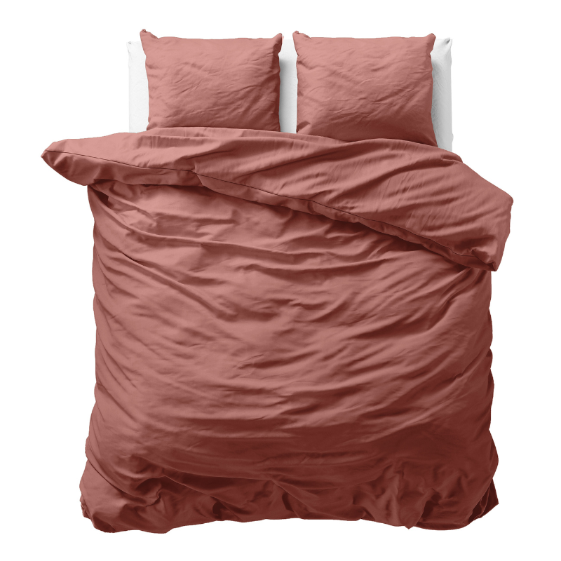 Sale: -47% | Dekbedovertrek Katoen Uni - Roze - Tweepersoons (200x200 Cm) - Roze Katoen - Effen - Sleeptime - Dekbed-Discounter.nl