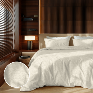 Dekbedovertrek Embossed Zebra - Champagne - Lits-Jumeaux (240x220 Cm) - Creme Microvezel - Patroon - Zydante - Dekbed-Discounter.nl