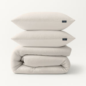 Dekbedovertrek Mousseline - Off White - Eenpersoons (140x200 Cm) - Wit & Grijs & Bruin & Roze & Taupe & Petrol & Off-white Microvezel - Effen - - Dekbed-Discounter.nl