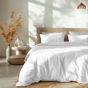 Sale: -42% | Dekbedovertrek Percale Katoen Uni Verkoelend - Wit - Eenpersoons (140x200 Cm) - Wit Percale Katoen Katoen - Effen - Dreamhouse - Dekbed-Discounter.nl