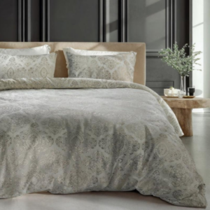 Dekbedovertrek Flanel Glamour Art - Crème - Eenpersoons (140x200 Cm) - Zwart & Crème Flanel - Luxe - Sleeptime - Dekbed-Discounter.nl