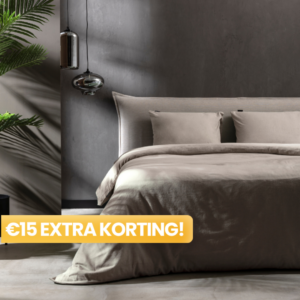 Dekbedovertrek Katoen Flanel - Uni - Taupe - Eenpersoons (140x200 Cm) - Taupe Flanel - Effen - Fresh And Co - Dekbed-Discounter.nl