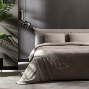 Dekbedovertrek Katoen Flanel - Uni - Taupe - Lits-Jumeaux (240x220 Cm) - Taupe Flanel - Effen - Fresh And Co - Dekbed-Discounter.nl