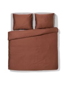 HEMA Dekbedovertrek 240x200/220cm Hotel Katoen Satijn Bruin (bruin)