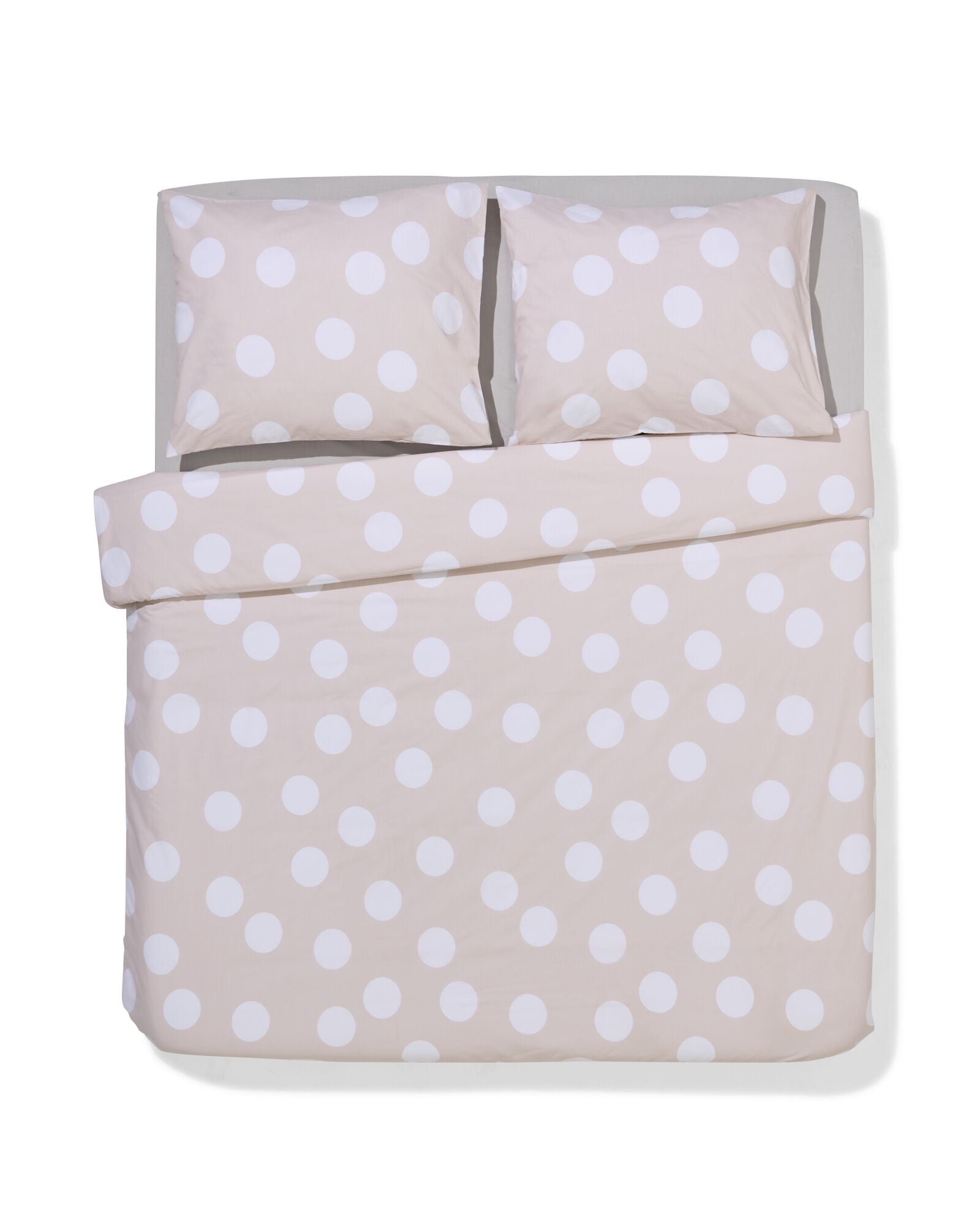 HEMA Dekbedovertrek 240x200/220cm Zacht Katoen Stippen Beige (beige)
