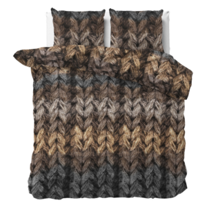 Sale: -33% | Dekbedovertrek - Trendy Knits - Lits-Jumeaux (240x220 Cm) - Wit Microvezel - - Sleeptime Classy - Dekbed-Discounter.nl