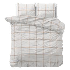 Sale: -40% | Dekbedovertrek - Vasco - Tweepersoons (200x200 Cm) - Wit Microvezel - - Sleeptime Classy - Dekbed-Discounter.nl