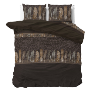 Sale: -65% | Dekbedovertrek - Chocolate Feathers - Eenpersoons (140x200 Cm) - Wit Microvezel - - Sleeptime Classy - Dekbed-Discounter.nl