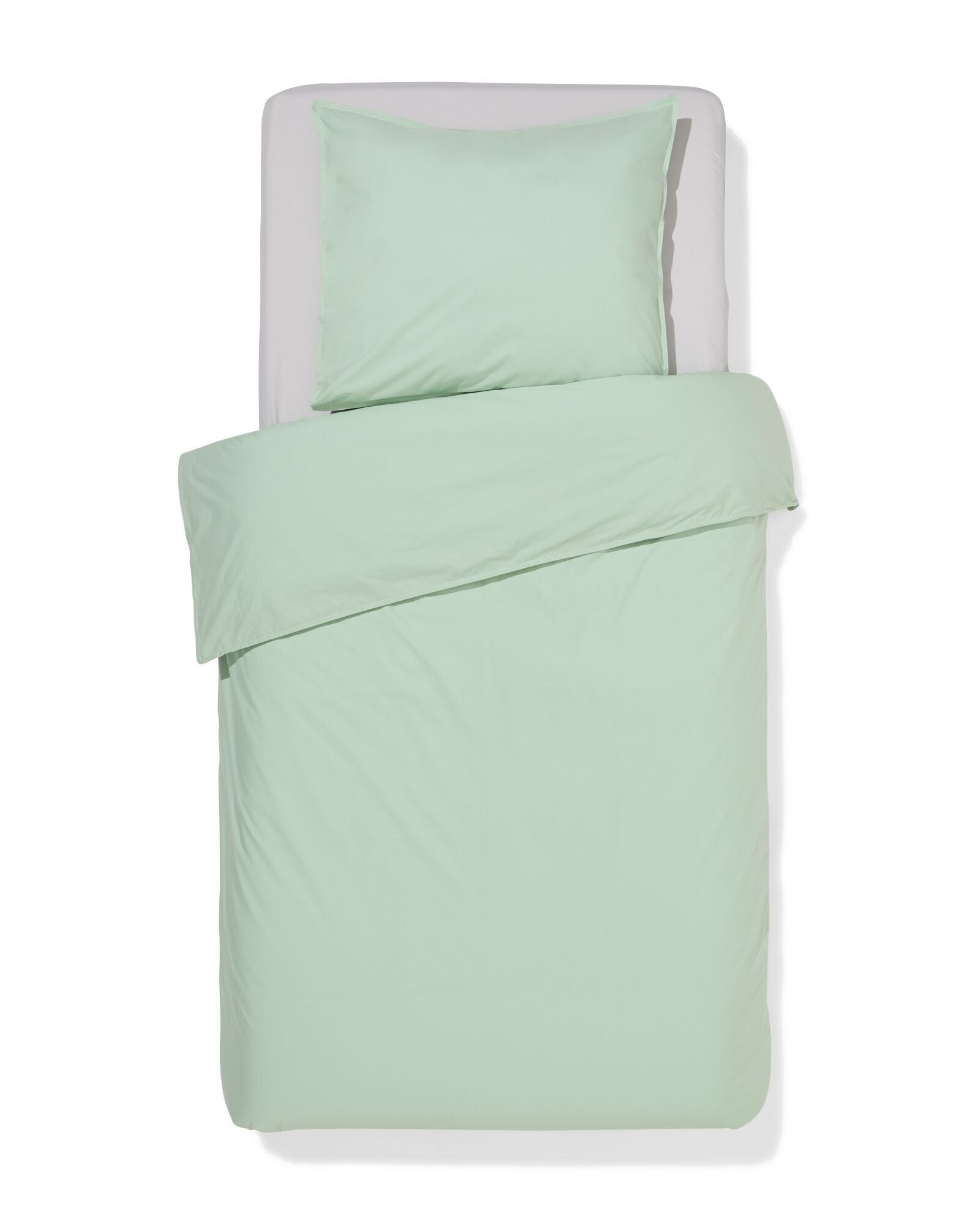 HEMA Dekbedovertrek 140x200/220cm Hotel Katoen Percal Lichtgroen (groen)