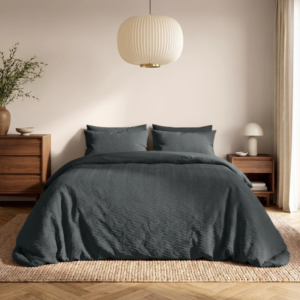 Dekbedovertrek Curve 3D - Antraciet - Lits-Jumeaux (240x220 Cm) - Antraciet Microvezel - - Sleeptime - Dekbed-Discounter.nl