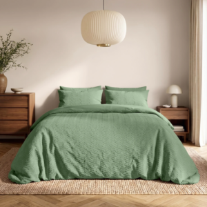 Dekbedovertrek Curve 3D - Groen - Tweepersoons (200x200 Cm) - Groen Microvezel - - Sleeptime - Dekbed-Discounter.nl